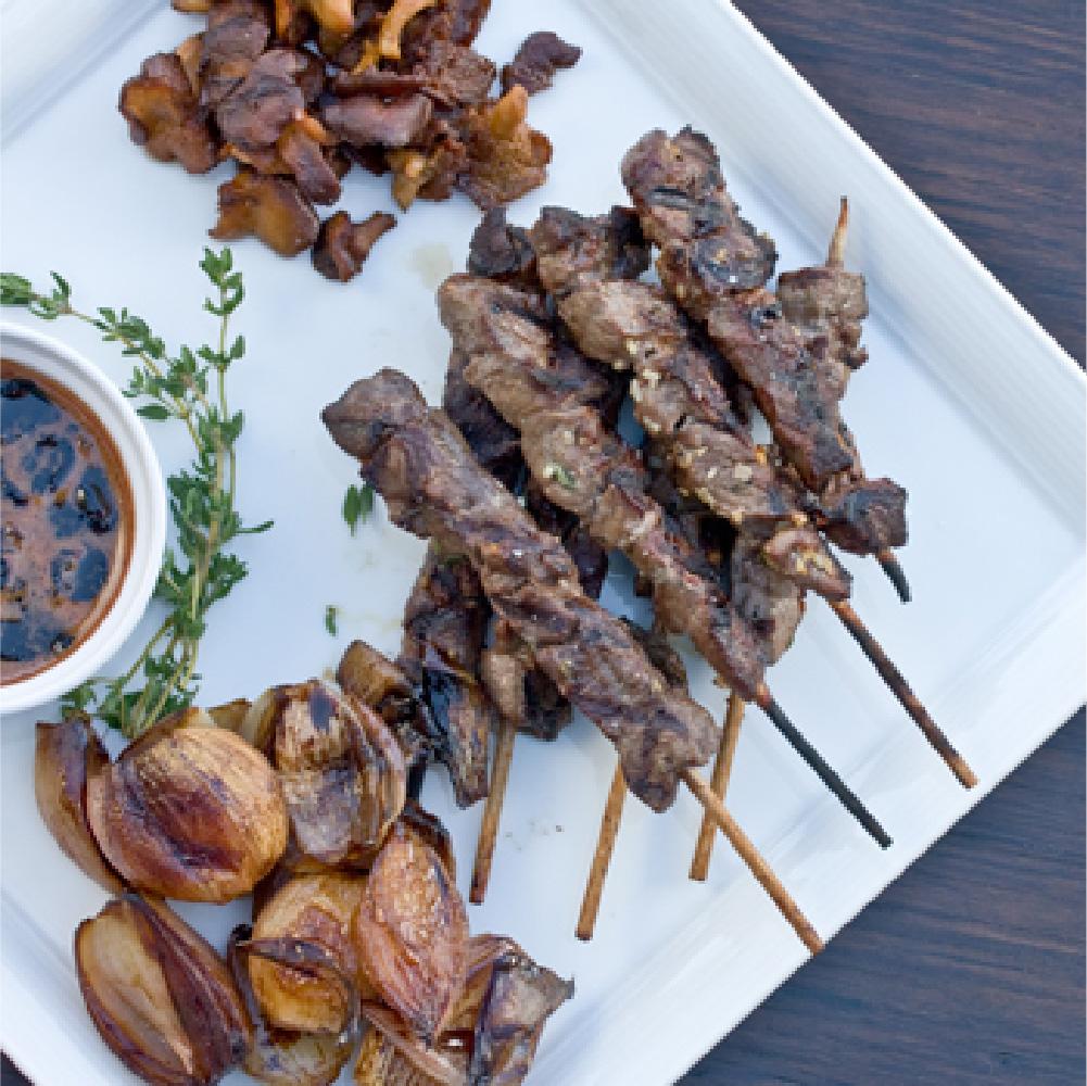 Marinated Venison Kabobs With Cranberry Gastrique